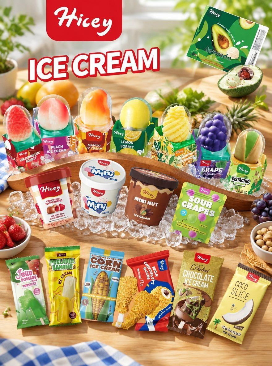 Does Hicey offer both dairy and plant-based versions across its 3D novelty fruit ice cream catalog
