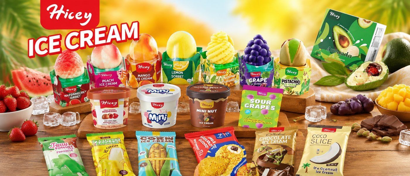 Does Hicey offer private-label cartoon and character-style novelty ice cream alongside fruit shapes