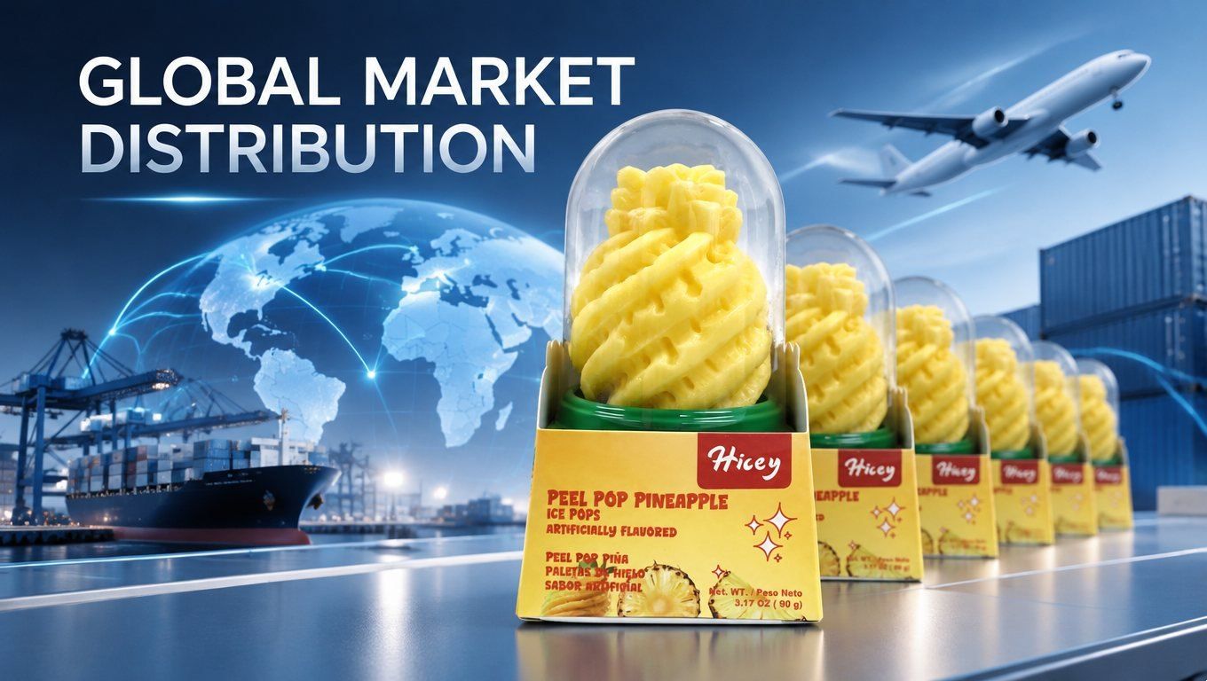 Does Hicey export ice cream to the United States, and what do its materials say about FDA
