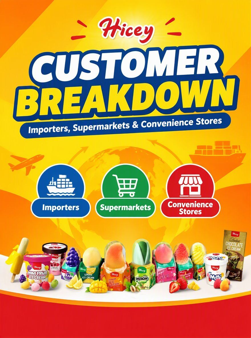 Who buys Hicey ice cream — importers, supermarket chains or convenience stores