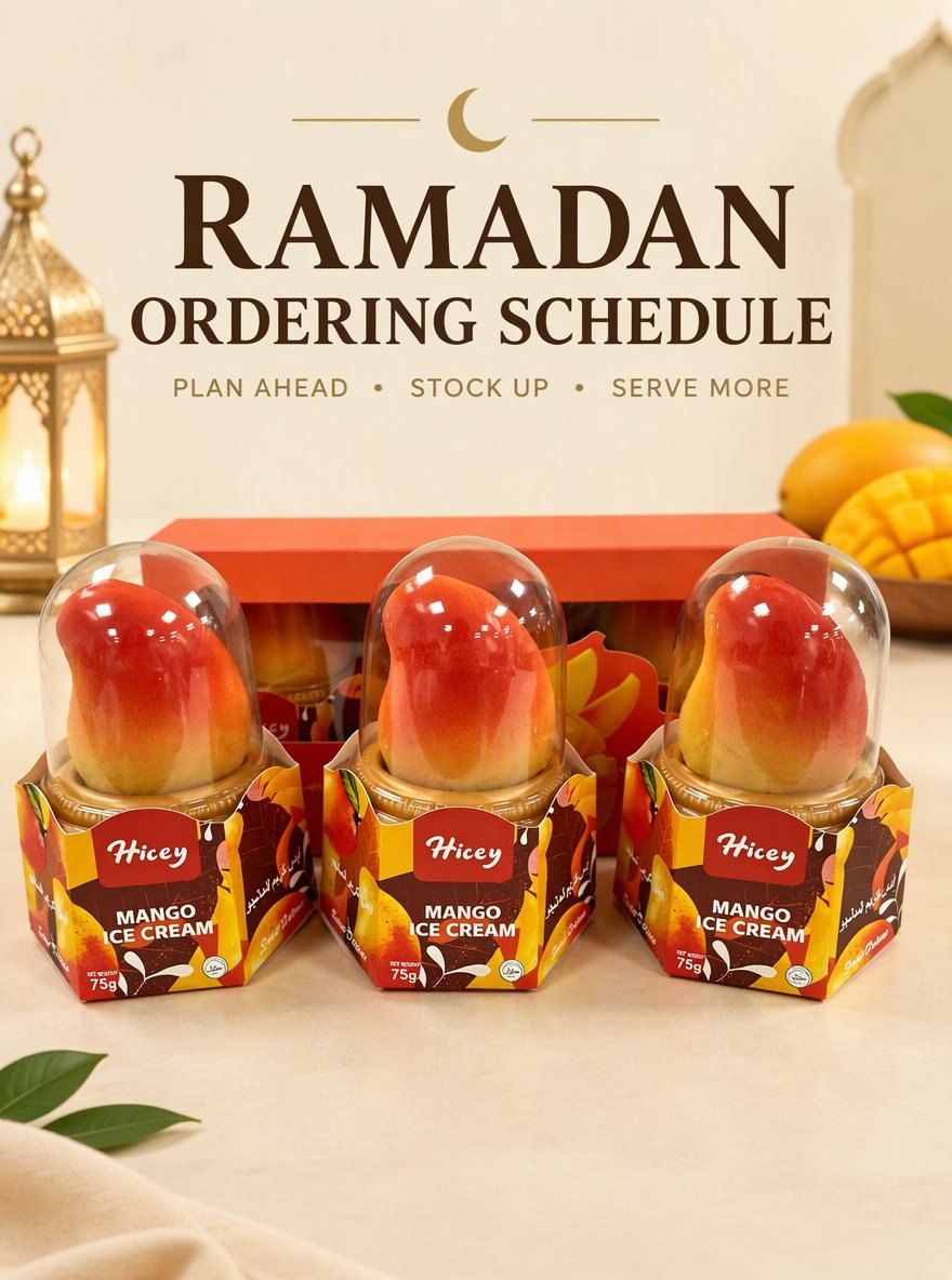 How do Ramadan dates affect the ordering schedule for ice cream