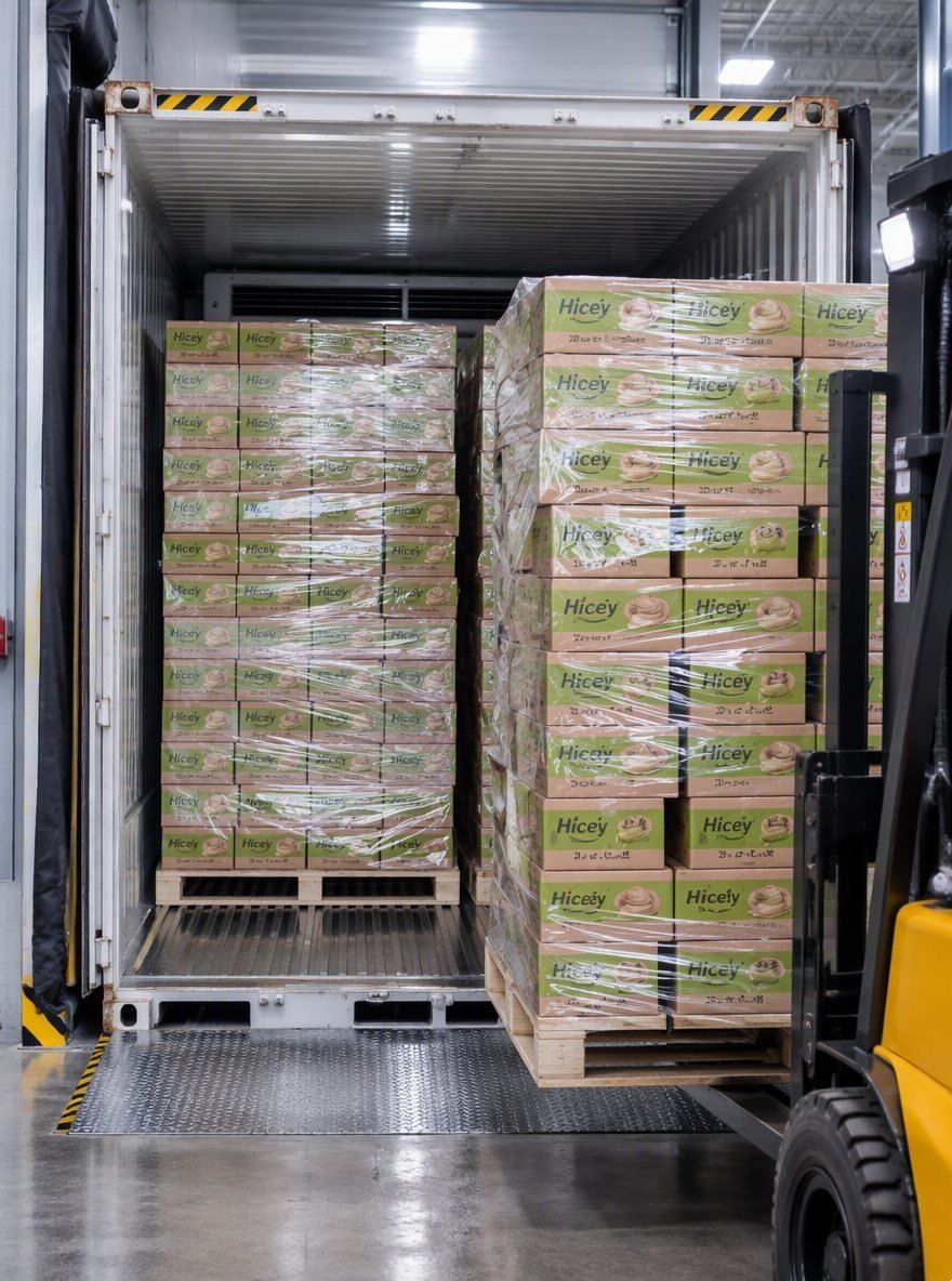 Does Hicey book the reefer container, or do I arrange my own freight for ice cream
