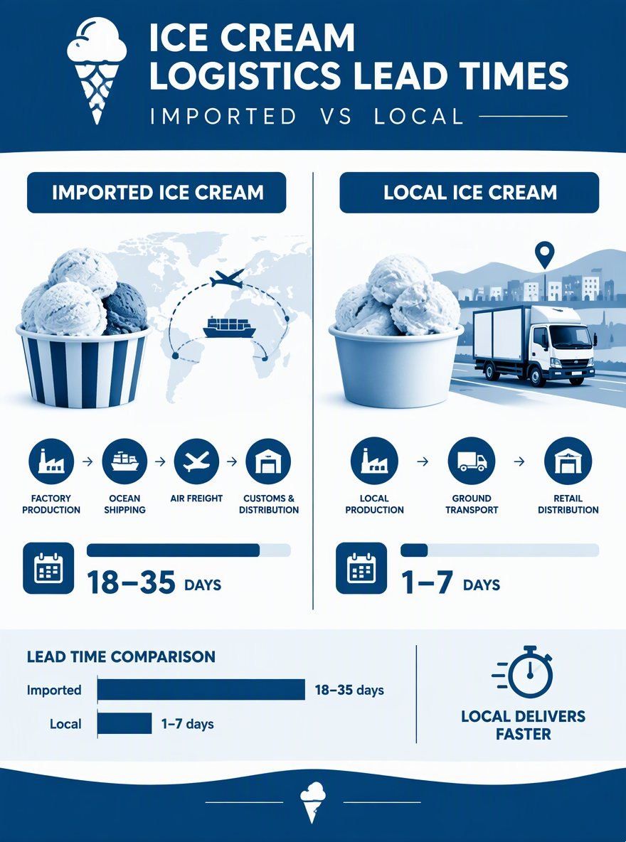 Imported ice cream or locally made ice cream: how do lead times compare